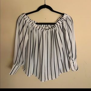 Off Shoulder Striped Blouse Small